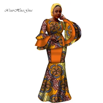 Āfrikas kanga apģērbi sievietēm, vizuļi gara kleita pusi piedurknēm slim puse vakarā luksusa kleita āfrikas ceļa garums kleita, modes pirkt \ Tradicionālo & Kultūras Valkā ~ www.xenydancestudio.lv 11