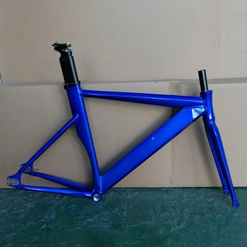 Sliežu ceļu velosipēds rāmis fixie bike rāmis 48cm 52cm 56cm zilā fiksētā pārnesuma velosipēdu rāmi ietver Alumīnija sakausējuma dakša+kāts+sēdekļa+BB
