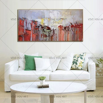 Abstrakts attēls glezniecības cienītājiem guļamistabai romantika red mūsdienu audekls mākslas rokām krāsotas augstas kvalitātes pirkt \ Mājas Dekori ~ www.xenydancestudio.lv 11