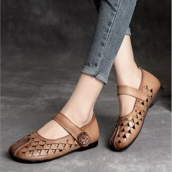 Rushiman sieviešu dzīvoklis cool čības, kurpes, slaidi sandales 2021. gada vasaras īstas ādas paslīdēt uz kurpes izmērs 35-40 pirkt \ Sieviešu Kurpes ~ www.xenydancestudio.lv 11