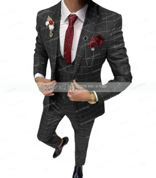 Jaunākās kažoku, elsas dizainu brūns vīriešu uzvalku formālu uzvalku slim fit izdilis 2 gabals piemērots pasūtījuma žakete terno masculino jaka+elsas 91 pirkt \ Tērpi & Bleizeri ~ www.xenydancestudio.lv 11