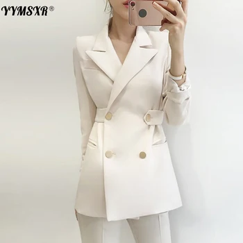 Ir 2021. Rudenī un Ziemā, Jaunu Sieviešu Profesionālo Uzvalku Bikses divdaļīga Slim divrindu Elegantas Dāmas Jaka Modes Bikses 1