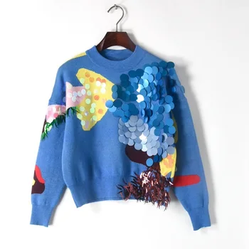 Ir 2021. jaunu fall winter garām piedurknēm adīt džemperis sievietēm dizains o-veida kakla trikotāžas džemperis zaudēt gadījuma dāmas svītras džemperis pirkt \ Jakas ~ www.xenydancestudio.lv 11