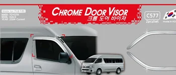 Chrome Durvju Sejsegu Sānu Logu Deflektoru Ēnā Saules Lietus Vairoga Sudraba Ceļojumi Karnīzes Toyota Hiace