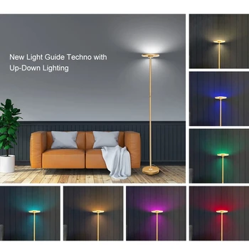 Mūsdienu LED Grīdas Lampa Smart WIFI Tālvadības pults Aptumšojami Stāv Lampas, LED Stūrī Gaismas Ar USB Uzlādes Ports Dzīvojamā Istaba 1