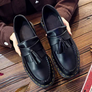Jaunā stila ādas sieviešu un vīriešu kurpes, high-end āra pušķis ikdienas apavi, sekla pāris Britu Martin kurpes