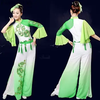 Tradicionālā Ķīniešu tautas deju tērpu sievietēm, Ķīniešu dejas apģērbu skatuves sniegumu deju kostīmu DD319 F
