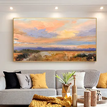 Handpainted ainava eļļas gleznu abstraktu, sienu mākslas ostas gleznu par dzīvojamo istabu mājas dekoru nav ierāmēta pirkt \ Mājas Dekori ~ www.xenydancestudio.lv 11