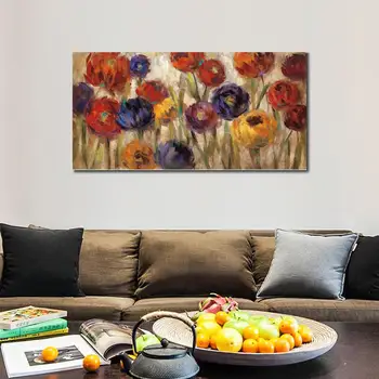 Roku apgleznoti eļļas gleznas, abstraktas mūsdienu paletes nazi ziedu mākslas audekls krāsošana dekoratīvie bildes dzīvojamā istaba pirkt \ Mājas Dekori ~ www.xenydancestudio.lv 11