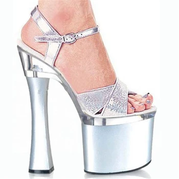 Stilīgas augstpapēžu sandales sieviešu kurpes platformas plānas papēžiem peep toe super augstiem papēžiem krustveida siksnas aptver papēdi sieviete, liela izmēra 35-45 pirkt \ Papēži ~ www.xenydancestudio.lv 11
