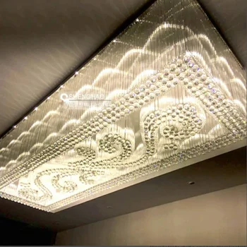 Art Deco Dizains Lielo Kristāla Griestu Lustras Apgaismojums AC110V 220v LED Kristāla Dzīvojamā Istaba Lukturi Luksusa Viesnīca Lustra