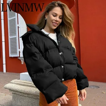 Ir 2021. sieviešu ziemas jakas x-ilgi biezu kažokādas apkakle gadījuma sieviešu aukstā mētelis cietā kokvilnas polsterētām vilnas starplikas, parkas pirkt \ Jakas & Mēteļi ~ www.xenydancestudio.lv 11
