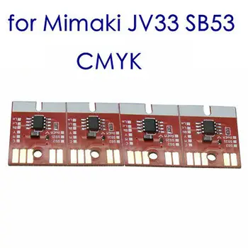 Mikroshēmu Pastāvīgu Mimaki JV33 SB53 Tintes Kasetne CMYK 4gab CMYK Auto Reset Chip 1