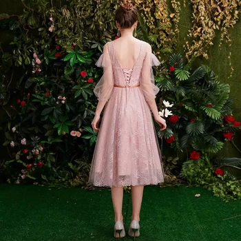 Gardenwed lēti 2019 rozā vakara kleita vintage mežģīnes appliques ilgi formālu kleita rāvējslēdzēju uz augšu atpakaļ šifona vestido longo festa pirkt \ Kāzu Kleita ~ www.xenydancestudio.lv 11