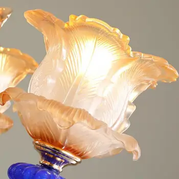 Svaigi mazie amerikāņu dārza lustra guļamistabas lampa čuguna mākslas lampas stikla pārsegs keramikas ziedu restorāns dekoratīvās lustra pirkt \ Griestu Lampas & Fans ~ www.xenydancestudio.lv 11