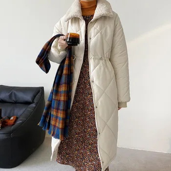 Ziemas mētelis sievietēm ir 2021. jaunu korejiešu versija pleds vienreizējās īstermiņa spīdīgu kapuci uz leju, polsterēts mētelis maize jaka pirkt \ Jakas & Mēteļi ~ www.xenydancestudio.lv 11