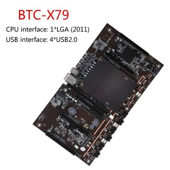 BTCX79 Miner Mātesplati ar E5 2609 CPU+24Pins Savienotājs LGA 2011 DDR3 Atbalstu 3060 3070 3080 GPU, lai BTC Miner Ieguves 1
