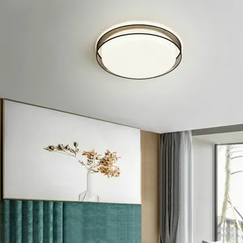Ziemeļvalstu Apli LED Griestu Lampas Dizainers LED Auduma Da Vinci Griestu Lampa Minimālisma Moderno Atdzist Guļamistaba Apli Griestu Lampas