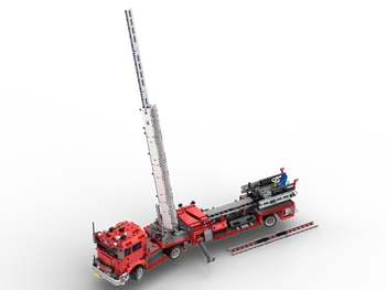 Ir 2021. KM inženierijas celtniecības bloku fire truck gaisa kāpnes automašīnu pārnesumu motora montāžas zēna rotaļlieta dzimšanas dienas dāvanu modelis DIY 1