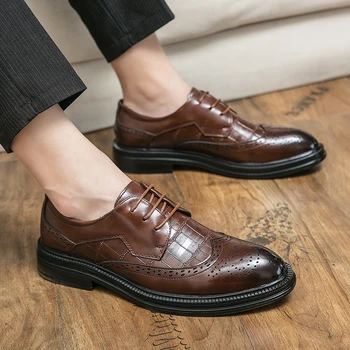 Ciciyang jaunā pavasara 2022 vīriešu apavi ikdienas apavi uzņēmējdarbības kurpes britu retro stila ādas kurpes ar gumijas modes pirkt \ Vīriešu Kurpes ~ www.xenydancestudio.lv 11