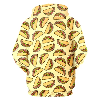 UJWI Cilvēks Mīļākie Hamburger Zip Hoodies 3D Radošumu pārtikas Rāvējslēdzēju, Kažoku, Labāko Pārdošanas Gadījuma Iespiesti Tracksuit 1