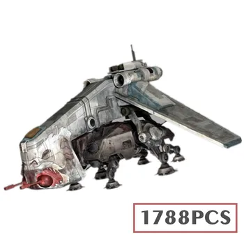 1788PCS Space Star Wars Republikas Dropship ar-OT Walker Gunship Modelis 10195 Celtniecības Bloki, Ķieģeļi, Rotaļlietas, Ziemassvētku Dāvanas Mazulis 1