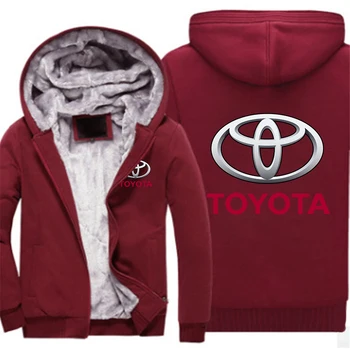 Ziemas Toyota Automašīnu Classic Logo Sabiezēt Vilnas Jakas Vīriešu Hoodies Rāvējslēdzēju sporta Krekli Harajuku Vīriešu Koledžas Sporta Gadījuma Mēteļi 1