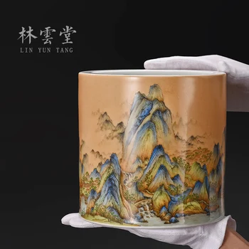 Lin Yuntang krāsainu emalju li jiangshan suku pot četras studiju jingdezhen keramikas izstrādājumi ar roku 1