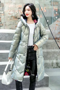 Ziemas mētelis sievietēm balts 3xl plus lieluma kapuci uz leju kokvilnas jakas 2020. gada rudenī jaunā modes zaļā ilgi siltumu parka feminina pirkt \ Jakas & Mēteļi ~ www.xenydancestudio.lv 11