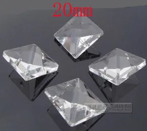 2800pcs/daudz 20mm Laukumā Krelles Crystal Prism Daļas 2 Caurumi DIY Kāzu Lustras Lampas, Krelles Kleita Ziemassvētku Eglītes 1