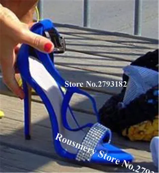 Vidējs papēdis sandales mūļu čības dāmas norādīja toe kristāla sprādzes ārpus sandales, kurpes, sievietes ikdienas vasaras kurpes pirkt \ Papēži ~ www.xenydancestudio.lv 11