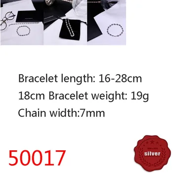 50017 S925 sudraba aproce personības enkura apaļas pērles vienkārši punk retro modes aksesuāri, rotaslietas 1