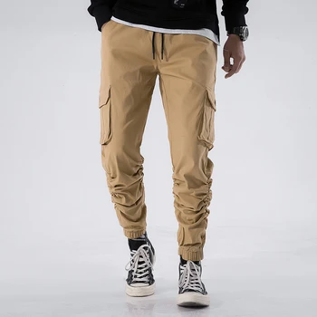 Pop Pavasara Hip-hop Bikses Vīriešu Modes Gadījuma Treniņbikses Bikses Vīriešu Streetwear kabatas dizaina Harēma bikses piliens kuģniecības ABZ111 1