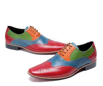 Īstas Ādas Norādīja pirkstiem vīriešu kurpes, kleitu vīriešiem smart casual samaisa krāsa cirsts mežģīnes-up dzīvokļi augstuma palielināšana Brogue apavi