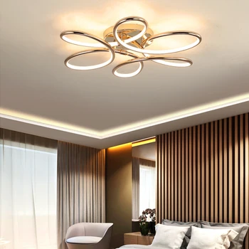 Ir 2021. jaunu romantisku spalvu griestu lampas dzīvojamā istabā spuldzes mājas dekori apgaismojums ziemeļvalstu zelta gredzens tipa guļamistaba led lampas pirkt \ Griestu Lampas & Fans ~ www.xenydancestudio.lv 11
