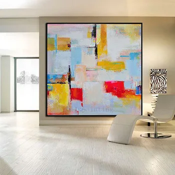 Abstraktās glezniecības zilā audekla glezna birojs mākslas papildu lielizmēra kanvas mākslas laikmetīgās mākslas dzīvojamā istaba bildes mājas dizains pirkt \ Mājas Dekori ~ www.xenydancestudio.lv 11