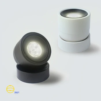 220V AC LED Balts Griestu Lampas Alumīnija Regulējams 360° Grādiem Ziemeļu Spot Light Living Room Foajē Iekštelpu Apgaismojums Downlights