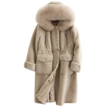 Dabīgās kažokādas jaka sievietēm ziemā silts kažokam aitu cirpšana outwear chaquetas invierno mujer b18f24145 mf436 pirkt \ Jakas & Mēteļi ~ www.xenydancestudio.lv 11