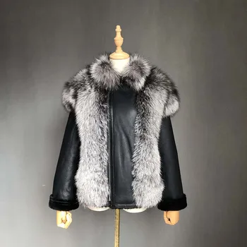 Ziemas sieviešu jaka drēbes ir 2021. gadījuma korejas elegants zaudēt dabīgās kažokādas kažoku, vilnas jaka aitu shearling kažokādas garš mētelis zt577 pirkt \ Jakas & Mēteļi ~ www.xenydancestudio.lv 11