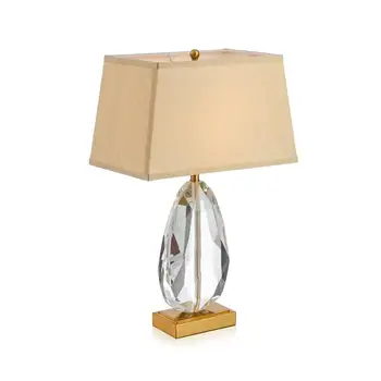 Caurspīdīga kristāla galda lampas modernās zelta gaisma luksusa viesnīcu, telpu dekorēšana lampas 1