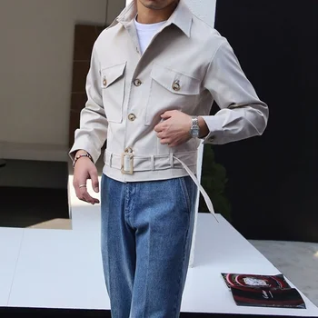 Pavasara rudens ir 2021. modes vīriešu apģērbu streetwear džinsa jaka korejas slim skaists zīmola ikdienas izšūtas žaketes augšu pirkt \ Jakas ~ www.xenydancestudio.lv 11