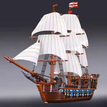 Imperial Flagmanis Le Vaisseau Amiral Kuģis, Celtniecības Bloki, Ķieģeļi, Pirātu Laivu, Kuģu Filmu Karību Jūras Ziemassvētku Rotaļlieta Dāvana 1