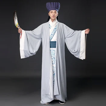 Ķīnas seno hanfu vīriešu TV Filmu izpildes posmā valkā Ministrs apģērbi Trīs Karaļvalstu periodā Zhuge Liang ir kostīms 1