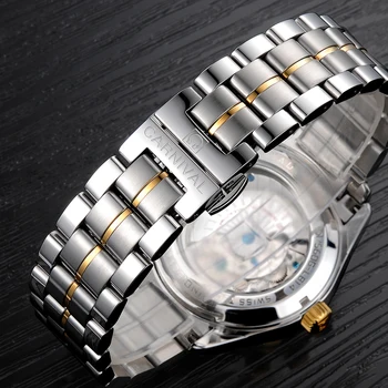 Karnevāla Vīriešu Pulksteņi Automātisko, Mehāniskās Zīmola Luksusa Safīra Tourbillion reloj hombre Ūdensizturīgs Vīriešu rokas pulksteņi C8660-4 1