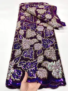 Samtu, Mežģīnes Auduma, ar Vizuļi Jaunākajiem Kvalitātes Nigērijas Dizaina Glam Skaisti Modes Šūšanas Materiālu 5yards, lai Puse Kleita