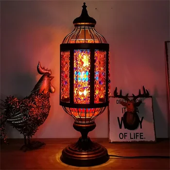 OULALA Retro Kaleidoskops Galda Lampa Romantiska Radošo LED Galda Gaismu Mājās Dzīvo Guļamistabas Gultas 1