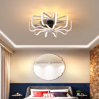 Ziemeļvalstu led guļamistaba ventilators, lampas 110V, 220V guļamistaba ventilators lampa ar tālvadības pulti, augstu spilgtumu LED apgaismojums bezmaksas piegāde