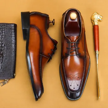 Britu čūskas ādas rakstu oxford kurpes vīriešu norādīja toe apavi mokasīni brogues izlaiduma oficiālās ādas kurpes sapato masculino pirkt \ Vīriešu Kurpes ~ www.xenydancestudio.lv 11