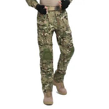Vīriešu Taktiskā Militārā Vienotu Armija Combat Set Suits Peintbola Airsoft Krekls + Kravas Bikses Kamuflāžas Mācību Komplektu Uzvalks Nav Spilventiņi 1