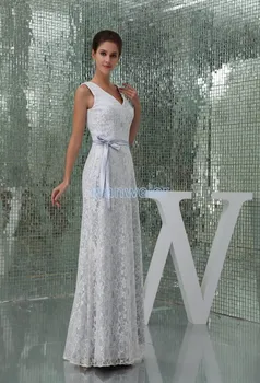 Bezmaksas piegāde 2016. gadam jauniem dizaina karstā pārdevējs v-veida kakla augstas kvalitātes dizaina meitene kleitas, gari balti mežģīņu ar vērtnes Līgavas māsa Kleitas 1